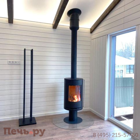 Печь камин Астов R1.0 N сталь (круглая задняя часть) фото 9
