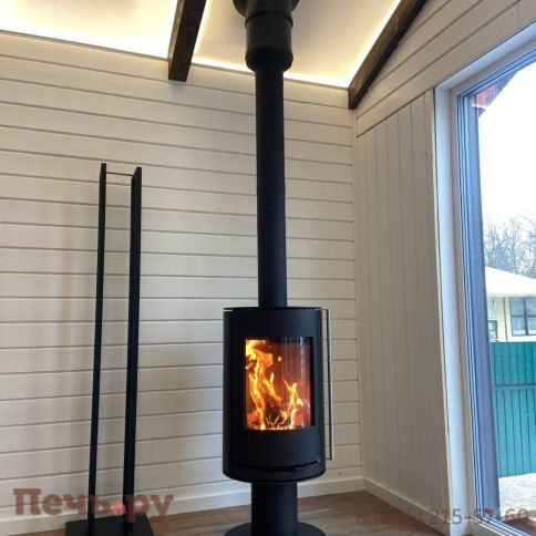 Печь камин Астов R1.0 N сталь (круглая задняя часть) фото 10