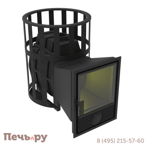 Печь камин Берёзка Воевода 15 Д-1 стекло сетчатый кожух фото