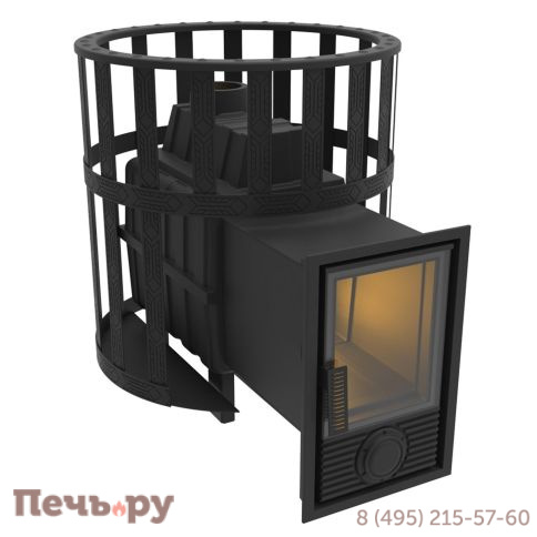 Печь камин Берёзка Воевода 20 Д-2 сетчатый кожух фото