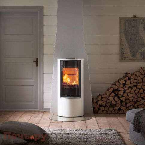Печь камин Contura 510 G Style белый, стеклянная дверца фото 6