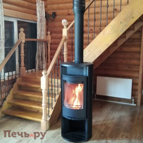 Печь камин Contura 610 Style, чугунная дверца и теплая полка фото 12