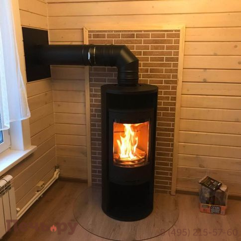 Печь камин Contura 610 Style, чугунная дверца и теплая полка фото 7