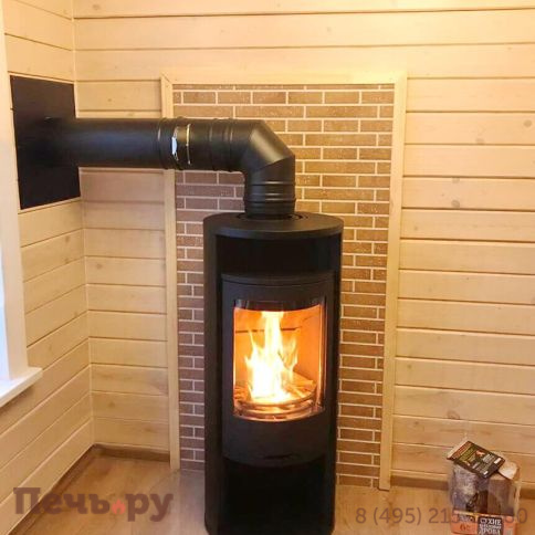 Печь камин Contura 610 Style, чугунная дверца и теплая полка фото 8