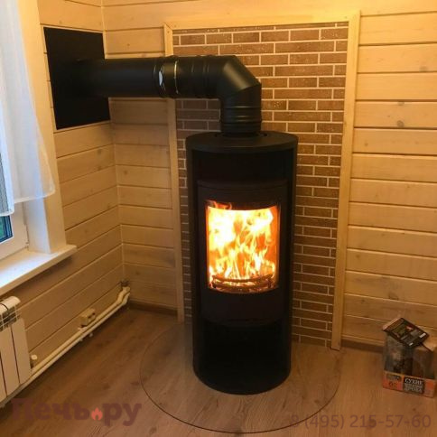 Печь камин Contura 610 Style, чугунная дверца и теплая полка фото 9