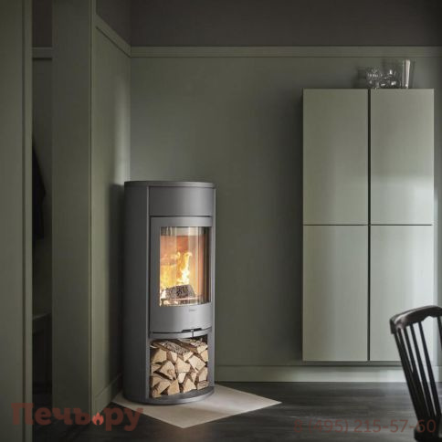 Печь камин Contura 610 Style серый, чугунная дверца и передняя крышка фото 4