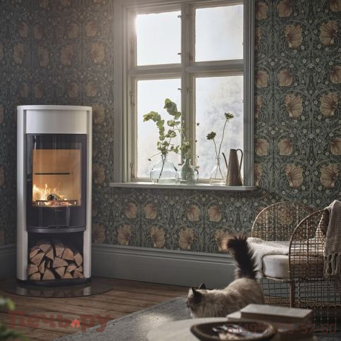 Печь камин Contura 610G Style белый, стеклянная дверца и передняя крышка фото 4