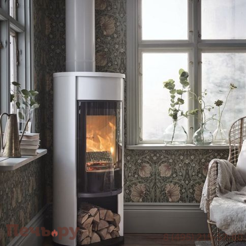 Печь камин Contura 610G Style белый, стеклянная дверца и передняя крышка фото 6