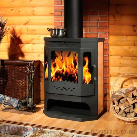Печь-камин ЭкоКамин Бавария Призматик с плитой и теплообменником (ПК140) фото 3