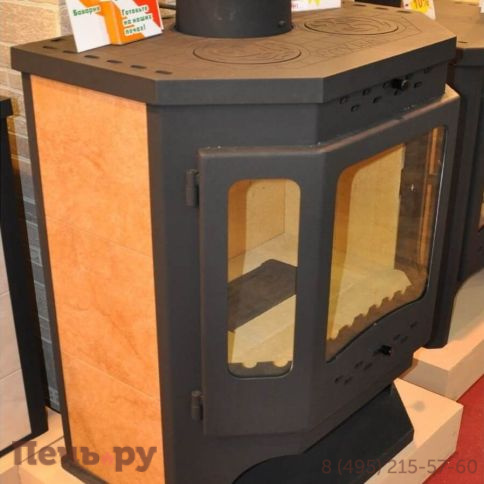 Печь-камин ЭкоКамин Бавария Призматик с плитой и теплообменником (ПК140) фото 6