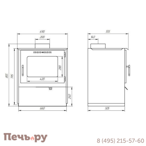 Печь камин Гармония 807 - Д (чёрный) фото 6