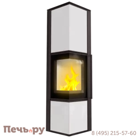 Печь камин Kratki Pro TORA/L белый, с доводчиком фото