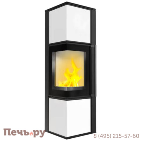 Печь камин Kratki Pro TORA/M белый, с доводчиком фото