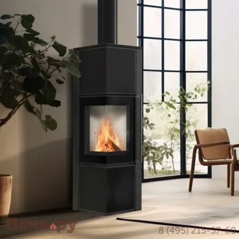 Печь камин Kratki Pro TORA/M черная, с доводчиком фото 4