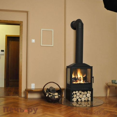 Печь-камин Liseo Castiron LCI 5 GFLR Stove, два боковых стекла фото 3