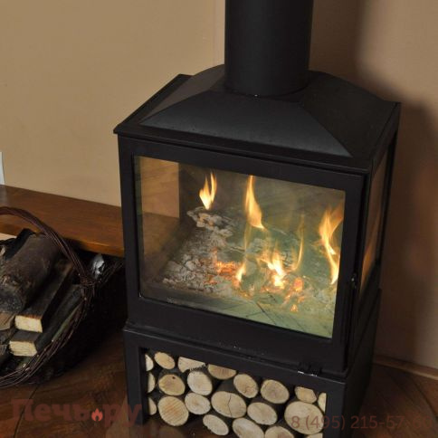 Печь-камин Liseo Castiron LCI 5 GFLR Stove, два боковых стекла фото 5