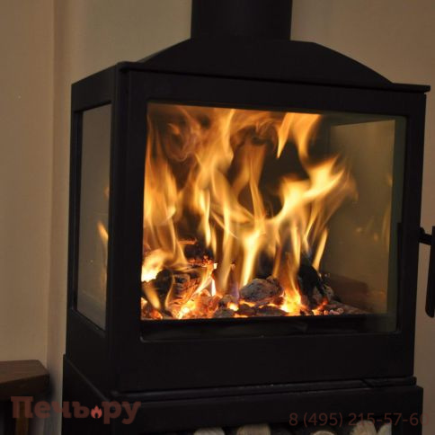 Печь-камин Liseo Castiron LCI 5 GFLR Stove, два боковых стекла фото 6
