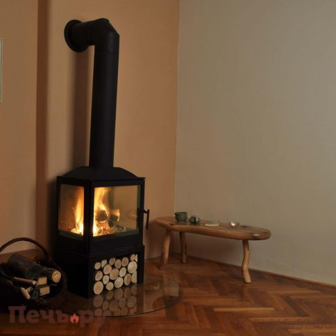 Печь-камин Liseo Castiron LCI 5 GFLR Stove, два боковых стекла фото 7