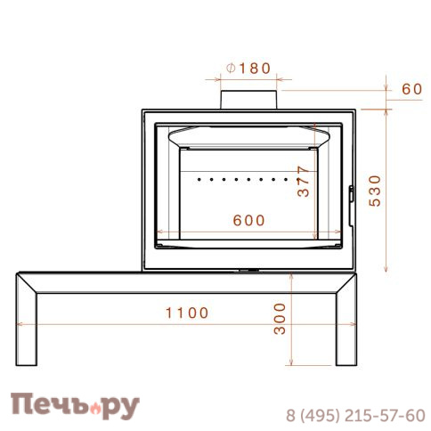 Печь-камин Liseo Castiron LCI 7 GF Table фото 3