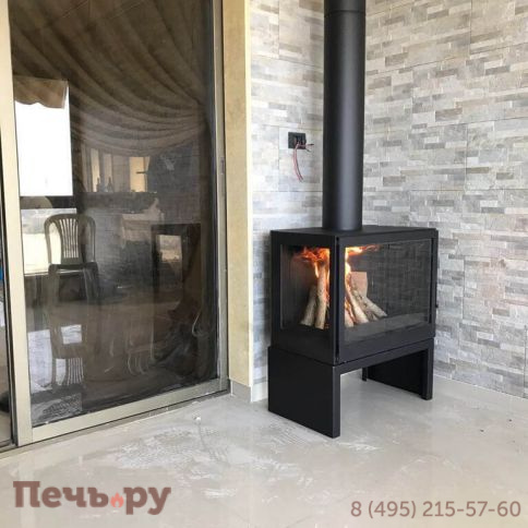 Печь-камин Liseo Castiron LCI 7 GFL Stove, стекло слева фото 3