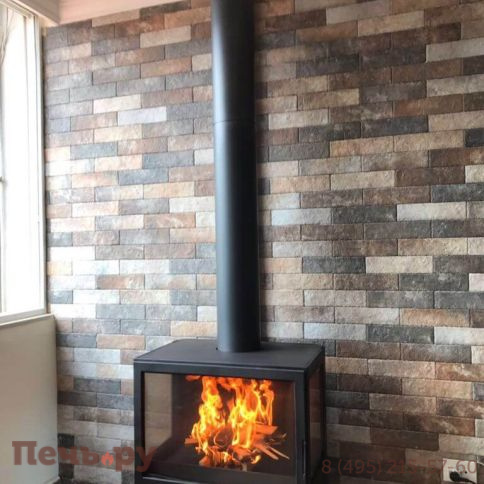 Печь-камин Liseo Castiron LCI 7 GFLR Stove, два боковых стекла фото 3