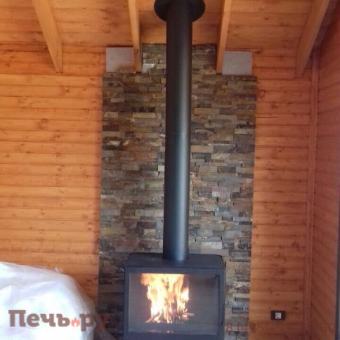 Печь-камин Liseo Castiron LCI 7 GFLR Stove, два боковых стекла фото 4