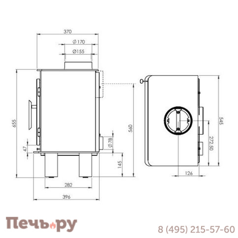 Печь-камин Nordpeis Bergen фото 3