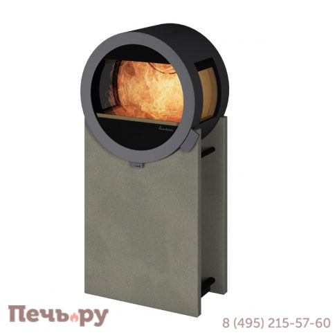 Печь-камин Nordpeis Me Concrete с боковыми стеклами фото