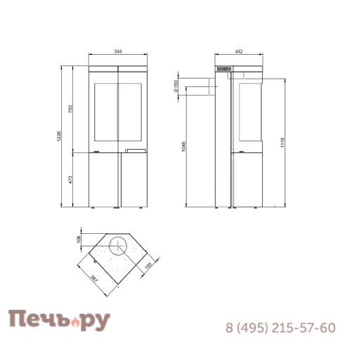 Печь-камин Nordpeis Quadro Colorado фото 4