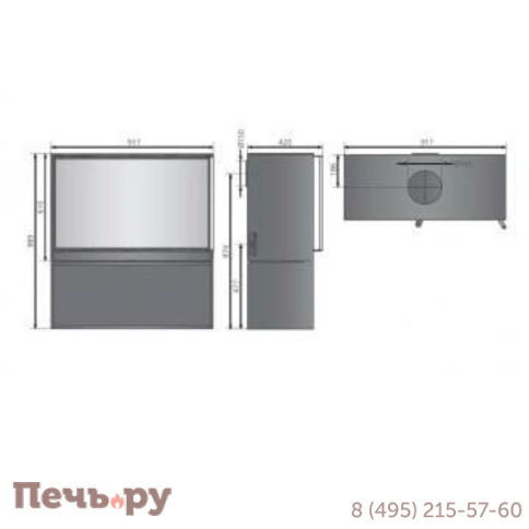 Печь-камин Oranier Ziva XL с бокс-основанием фото 3