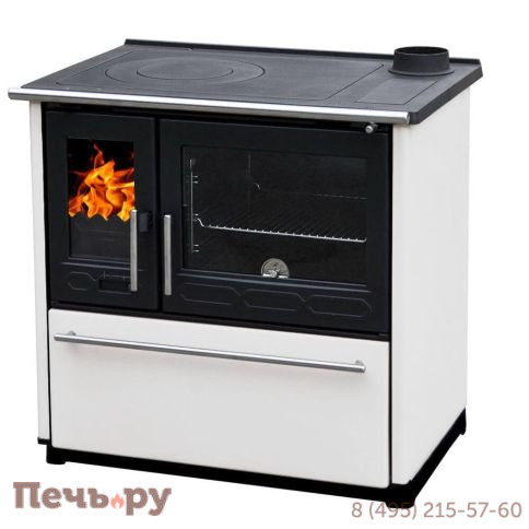 Печь камин Plamen 850 Glas белый труба справа/слева фото 3