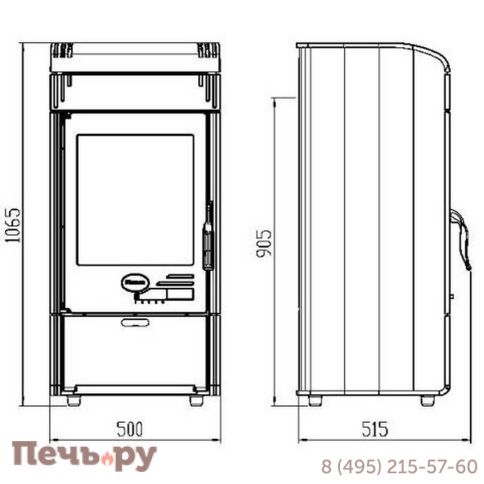 Печь камин Plamen Vesta, коричневая фото 3