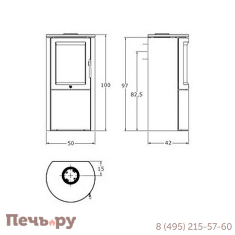Печь камин Varde Aura 1, черный фото 7