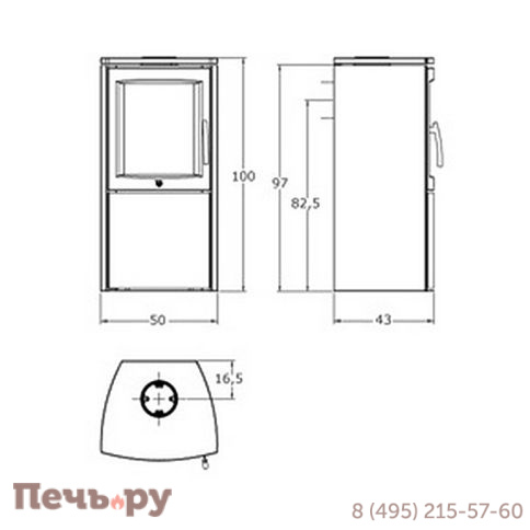 Печь камин Varde Aura 2, черный фото 6