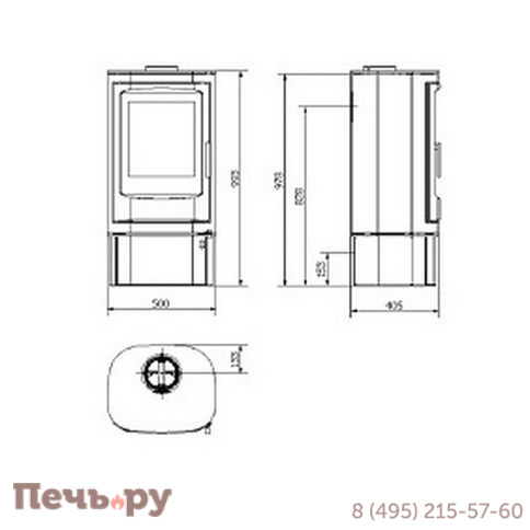 Печь камин Varde Fuego 1, черный фото 7