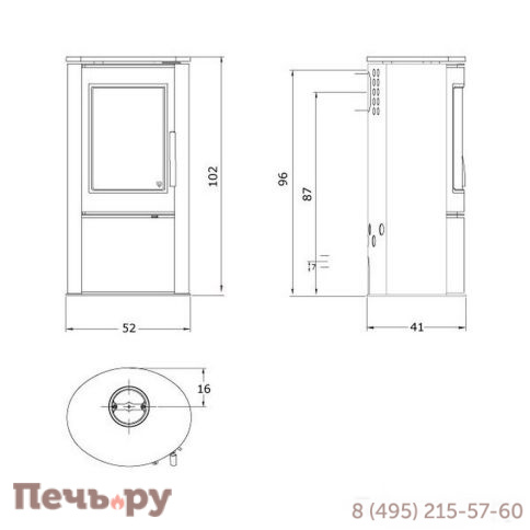 Печь камин Varde Shape 2, черный фото 5
