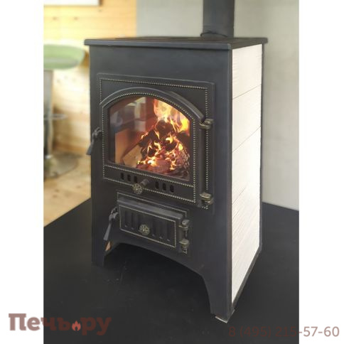 Печь-камин Везувий ПК-01 (205) с плитой беж. 12 кВт фото 3