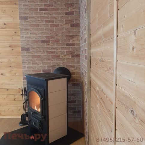 Печь-камин Везувий ПК-01 (205) с плитой беж. 12 кВт фото 8