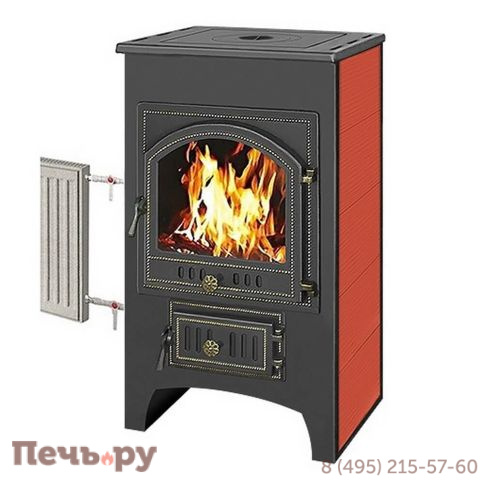 Печь-камин Везувий ПК-01 (205) с плитой и т/о красн. 12 кВт фото