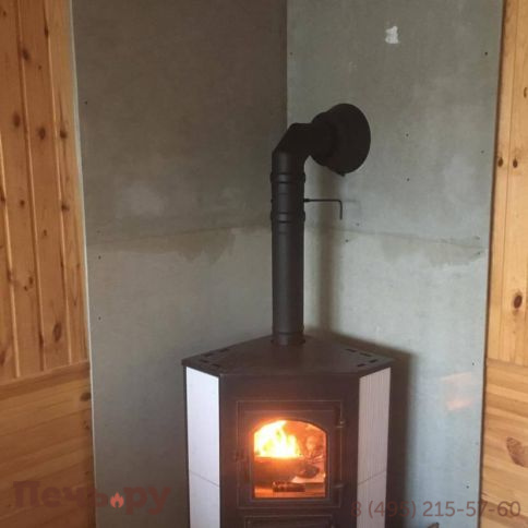 Печь-камин Везувий ПК-01(220), угловой, беж  (без плиты) фото 4