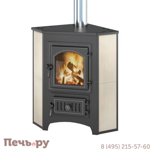 Печь-камин Везувий ПК-01(220), угловой, беж  (без плиты) фото