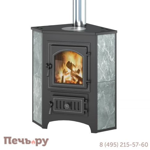 Печь-камин Везувий ПК-01 (220) угловой т/х с конфоркой фото