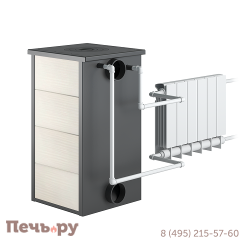 Печь-камин Везувий ПК-01 (270) с плитой т/о беж. 9 кВт фото 3