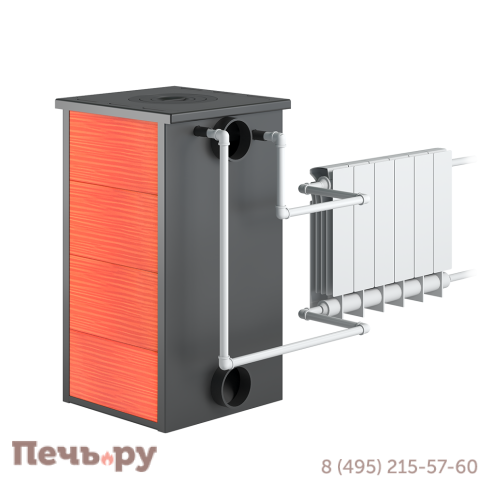 Печь-камин Везувий ПК-01 (270) с плитой т/о красн. 9 кВт фото 4