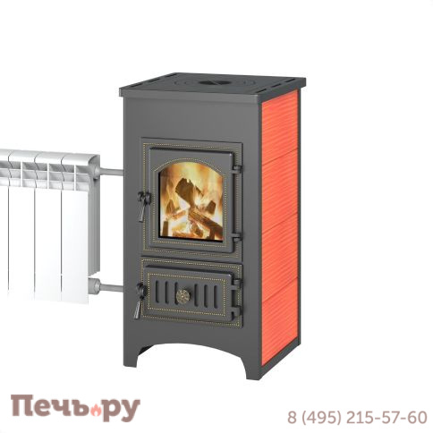Печь-камин Везувий ПК-01 (270) с плитой т/о красн. 9 кВт фото