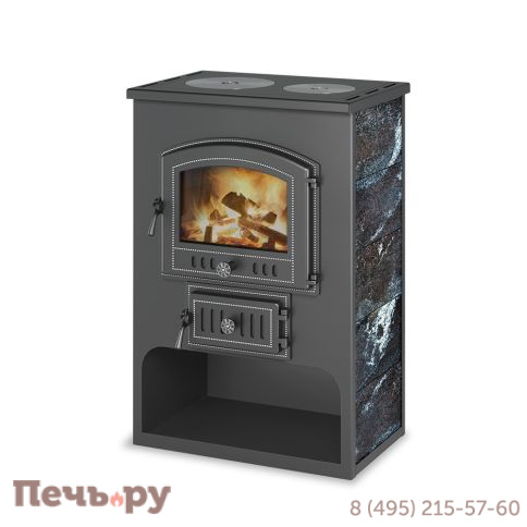 Печь-камин Везувий ПК-03 (224) с плитой Везувий В3, амфиболит 12 кВт (200 м3) фото