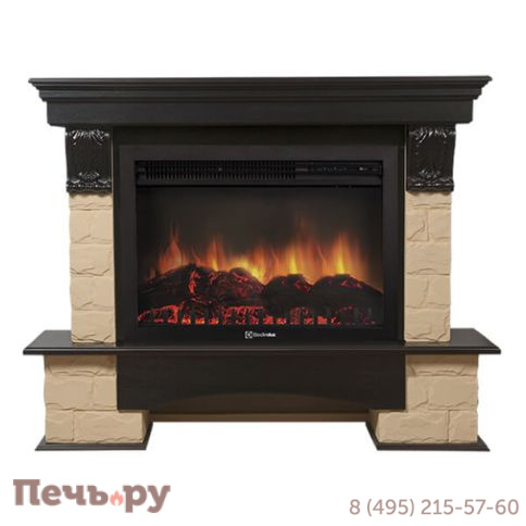 Портал Firelight Forte 30U(угловой) камень бежевый, шпон темный дуб фото