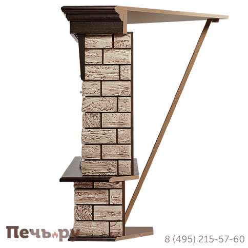 Портал Firelight Forte Wood 30 U (угловой) камень коричневый, шпон темный дуб фото 5