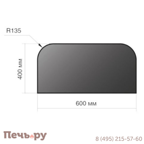 Предтопочный лист Везувий R135 400x600x2 сталь фото