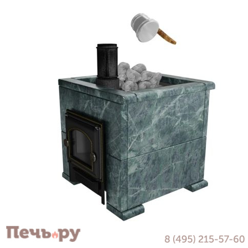 Премиальная банная печь НМК Сибирь-25 без ВТК в облицовке Оптима змеевик фото